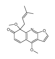 (+)-4,7-Dimethoxy-7-(3-methyl-2-butenyl)furo[2,3-b]quinolin-8(7H)-one结构式