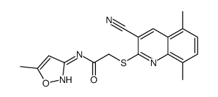 Acetamide, 2-[(3-cyano-5,8-dimethyl-2-quinolinyl)thio]-N-(5-methyl-3-isoxazolyl)- (9CI)结构式