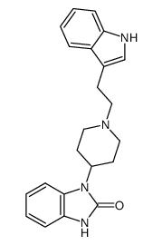 1-[1-(2-indol-3-yl-ethyl)-piperidin-4-yl]-1,3-dihydro-benzoimidazol-2-one结构式