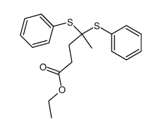 4,4-bis-phenylsulfanyl-valeric acid ethyl ester Structure