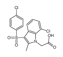 2-[7-chloro-3-(4-chlorophenyl)sulfonyl-2-methylindol-1-yl]acetic acid结构式