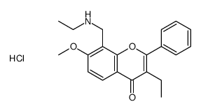 ethyl-[(3-ethyl-7-methoxy-4-oxo-2-phenylchromen-8-yl)methyl]azanium,chloride Structure