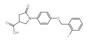 (RS)-1-[4-(2-fluoro-benzyloxy)-phenyl]-5-oxo-pyrrolidine-3-carboxylicacid结构式