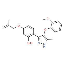 2-[4-(2-methoxyphenoxy)-5-methyl-1H-pyrazol-3-yl]-5-[(2-methylprop-2-en-1-yl)oxy]phenol结构式