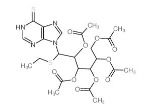 [3,4,5,6-tetraacetyloxy-1-ethylsulfanyl-1-(6-sulfanylidene-3H-purin-9-yl)hexan-2-yl] acetate structure