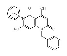 1,6-Naphthyridine-2,5(1H,6H)-dione,4-hydroxy-7-methyl-1,6-bis(phenylmethyl)- Structure