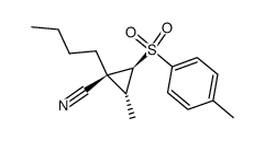 (1S,2R,3S)-1-n-butyl-2-methyl-3-[p-tolylsulfonyl]cyclopropanecarbonitrile结构式