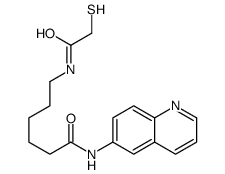 N-quinolin-6-yl-6-[(2-sulfanylacetyl)amino]hexanamide结构式