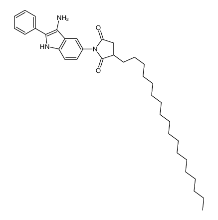 1-(3-amino-2-phenyl-1H-indol-5-yl)-3-octadecylpyrrolidine-2,5-dione结构式