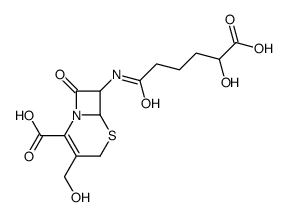 7 beta-(5-hydroxy-5-carboxyvarelamido)-3-hydroxymethyl-3-cephem-4-carboxylic acid结构式