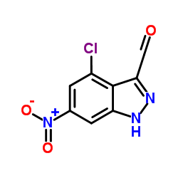 4-CHLORO-6-NITRO-3-(1H)INDAZOLE CARBOXALDEHYDE Structure