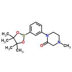 4-Methyl-1-[3-(4,4,5,5-tetramethyl-1,3,2-dioxaborolan-2-yl)phenyl]-2-piperazinone Structure