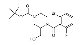 tert-butyl 4-(2-bromo-6-fluorobenzoyl)-3-(hydroxymethyl)piperazine-1-carboxylate Structure