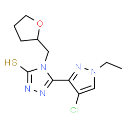 5-(4-CHLORO-1-ETHYL-1H-PYRAZOL-3-YL)-4-(TETRAHYDRO-FURAN-2-YLMETHYL)-4H-[1,2,4]TRIAZOLE-3-THIOL picture