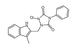 1-chloro-2-((3-methyl-1H-indol-2-yl)methyl)-4-phenyl-1,2,4-triazolidine-3,5-dione Structure