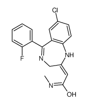 (2E)-2-[7-chloro-5-(2-fluorophenyl)-1,3-dihydro-1,4-benzodiazepin-2-ylidene]-N-methylacetamide Structure