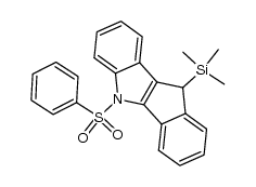 5-benzensulfonyl-5,10-dihydro-10-trimethylsilylindeno[1,2-b]indole Structure