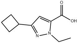 5-Cyclobutyl-2-ethyl-2H-pyrazole-3-carboxylic acid Structure