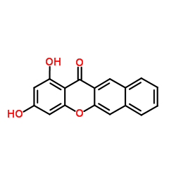 1,3-Dihydroxy-12H-benzo[b]xanthen-12-one Structure