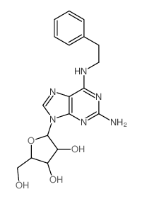 Adenosine,2-amino-N-(2-phenylethyl)- (9CI) structure