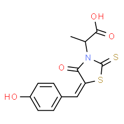 (Z)-2-(5-(4-hydroxybenzylidene)-4-oxo-2-thioxothiazolidin-3-yl)propanoic acid Structure