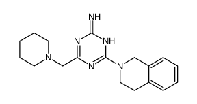 4-(3,4-dihydro-1H-isoquinolin-2-yl)-6-(piperidin-1-ylmethyl)-1,3,5-triazin-2-amine结构式