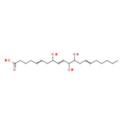 (5Z,9E,11R,12S,14Z)-8,11,12-trihydroxyicosa-5,9,14-trienoic acid Structure