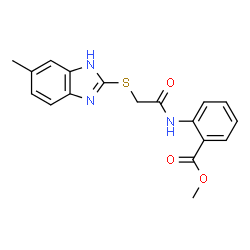 methyl 2-({[(6-methyl-1H-benzimidazol-2-yl)sulfanyl]acetyl}amino)benzoate结构式