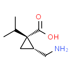 Cyclopropanecarboxylic acid, 2-(aminomethyl)-1-(1-methylethyl)-, (1R,2R)-rel- (9CI)结构式