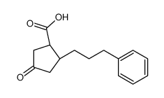 (1R,2S)-4-oxo-2-(3-phenylpropyl)cyclopentane-1-carboxylic acid结构式