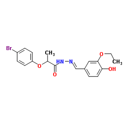 2-(4-Bromophenoxy)-N'-[(E)-(3-ethoxy-4-hydroxyphenyl)methylene]propanehydrazide Structure