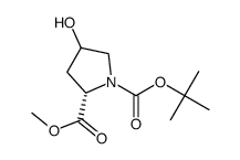 (2S)-methyl 1-(tert-butoxycarbonyl)-4-hydroxypyrrolidine-2-carboxylate结构式