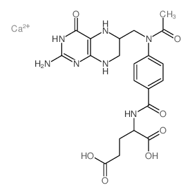 L-Glutamic acid,N-[4-[acetyl[(2-amino-1,4,5,6,7,8-hexahydro-4-oxo-6-pteridinyl)methyl]amino]benzoyl]-,calcium salt (1:1) (9CI) Structure