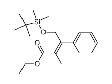 4-(t-butyldimethylsilyloxy)-3-phenyl-2-methyl-but-2-enoic acid ethyl ester结构式