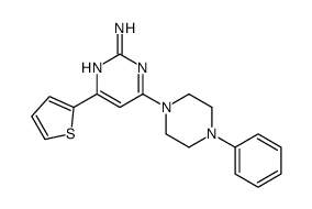 4-(4-phenylpiperazin-1-yl)-6-thiophen-2-ylpyrimidin-2-amine结构式