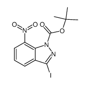 1-N-tert-butyl-oxycarbonyl-3-iodo-7-nitroindazole结构式