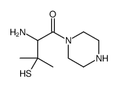 2-amino-3-methyl-1-piperazin-1-yl-3-sulfanylbutan-1-one Structure