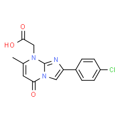 2-(4-氯苯基)-7-甲基-5-氧-2-苯基-5H咪唑,1,2-嘧啶-8(5H)基乙酸结构式