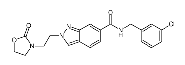 N-(3-Chlorobenzyl)-2-[2-(2-oxo-1,3-oxazolidin-3-yl)ethyl]-2H-indazole-6-carboxamide Structure