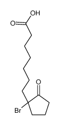 7-(1-bromo-2-oxocyclopentyl)heptanoic acid结构式