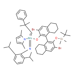 [2,6-双(1-甲基乙基)苯甲酰胺基(2-)] [(1R)-3,3''-二溴-2''-[[((1,1-二甲基乙基)二甲基甲硅烷基]氧基]-5, 5'',6,6'',7,7'',8,8''-八氢[1,1''-联萘]-2-olato-kO](2,5-二甲基-1H-吡咯-1-基)(2-甲基-2-苯基亚丙基)钼(VI)结构式