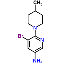 5-Bromo-6-(4-methyl-1-piperidinyl)-3-pyridinamine Structure