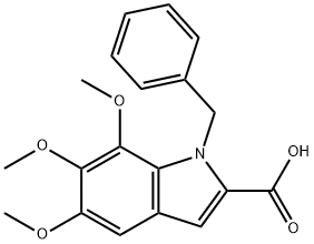 1-苄基5,6,7-三甲氧基-1H-吲哚-2-羧酸结构式