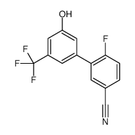 4-fluoro-3-[3-hydroxy-5-(trifluoromethyl)phenyl]benzonitrile结构式