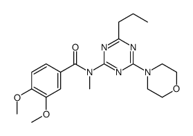 3,4-dimethoxy-N-methyl-N-(4-morpholin-4-yl-6-propyl-1,3,5-triazin-2-yl)benzamide结构式