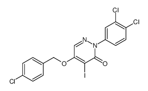 5-[(4-chlorophenyl)methoxy]-2-(3,4-dichlorophenyl)-4-iodopyridazin-3-one结构式