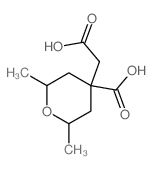 2H-Pyran-4-aceticacid, 4-carboxytetrahydro-2,6-dimethyl- structure