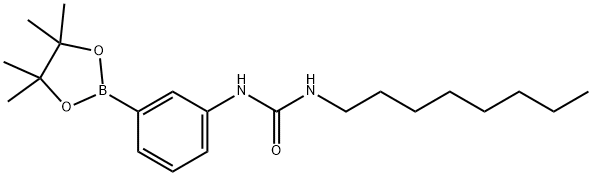 1-辛基-3-(3-(4,4,5,5-四甲基-1,3,2-二氧硼杂环戊烷-2-基)苯基)脲结构式