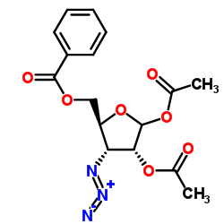 1,2-Di-O-acetyl-3-azido-3-deoxy-5-O-benzoyl-D-ribofuranose结构式