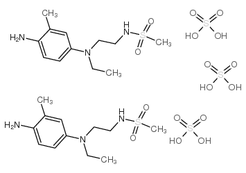 N4-乙基-N4-(2-甲基磺酰氨乙基)-2-甲基-1,4-苯二胺倍半硫酸盐一水合物结构式